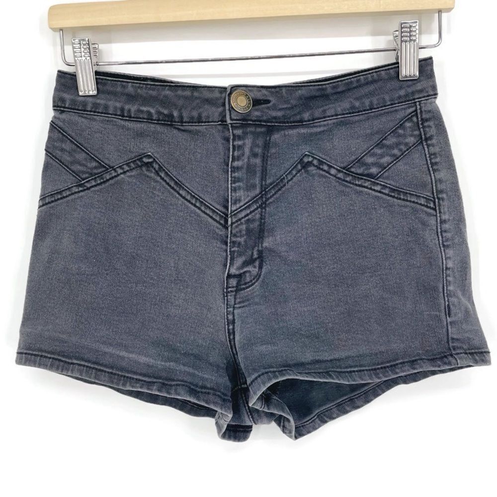 Kendall &‎ Kylie Gray Denim Shorts Seamed Detail Size 7